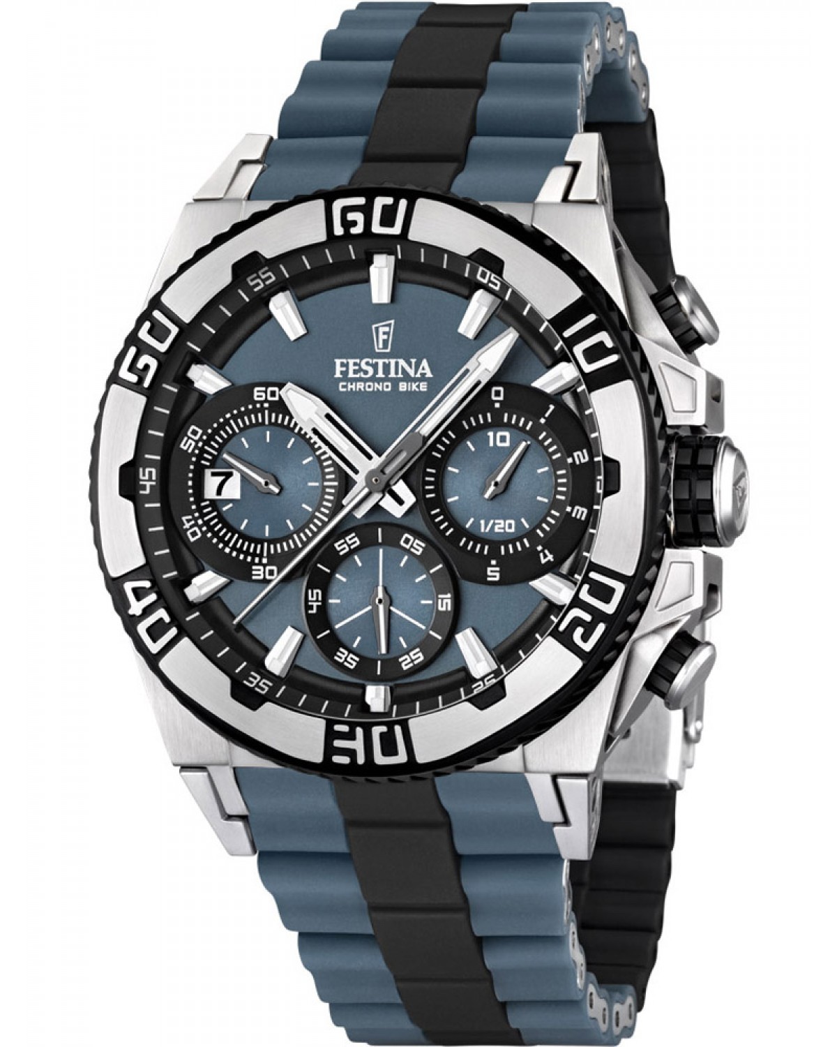 Festina F16659.3 - мужские наручные часы из коллекции Chrono Bike Festina F16659.3 - мужские наручные часы из коллекции Chrono BikeFestina<br><br><br>Бренд: Festina<br>Модель: Festina F16659/3<br>Артикул: F16659.3<br>Вариант артикула: None<br>Коллекция: Chrono Bike<br>Подколлекция: None<br>Страна: Испания<br>Пол: мужские<br>Тип механизма: кварцевые<br>Механизм: M6S20<br>Количество камней: None<br>Автоподзавод: None<br>Источник энергии: от батарейки<br>Срок службы элемента питания: None<br>Дисплей: стрелки<br>Цифры: отсутствуют<br>Водозащита: WR 100<br>Противоударные: None<br>Материал корпуса: нерж. сталь, PVD покрытие (частичное)<br>Материал браслета: нерж. сталь + силикон<br>Материал безеля: None<br>Стекло: минеральное<br>Антибликовое покрытие: None<br>Цвет корпуса: None<br>Цвет браслета: None<br>Цвет циферблата: None<br>Цвет безеля: None<br>Размеры: 44.5x14 мм<br>Диаметр: None<br>Диаметр корпуса: None<br>Толщина: None<br>Ширина ремешка: None<br>Вес: 155 г<br>Спорт-функции: секундомер<br>Подсветка: стрелок<br>Вставка: None<br>Отображение даты: число<br>Хронограф: есть<br>Таймер: None<br>Термометр: None<br>Хронометр: None<br>GPS: None<br>Радиосинхронизация: None<br>Барометр: None<br>Скелетон: None<br>Дополнительная информация: None<br>Дополнительные функции: None