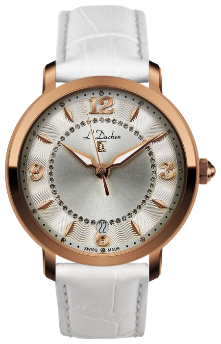 L Duchen D 281.46.33 - женские наручные часы L Duchen D 281.46.33 - женские наручные часыLDuchen<br><br><br>Бренд: L Duchen<br>Модель: L Duchen D281.46.33<br>Артикул: D 281.46.33<br>Вариант артикула: None<br>Коллекция: None<br>Подколлекция: None<br>Страна: Швейцария<br>Пол: женские<br>Тип механизма: кварцевые<br>Механизм: None<br>Количество камней: None<br>Автоподзавод: None<br>Источник энергии: от батарейки<br>Срок службы элемента питания: None<br>Дисплей: стрелки<br>Цифры: арабские<br>Водозащита: WR 30<br>Противоударные: None<br>Материал корпуса: нерж. сталь, полное покрытие корпуса<br>Материал браслета: кожа<br>Материал безеля: None<br>Стекло: сапфировое<br>Антибликовое покрытие: None<br>Цвет корпуса: None<br>Цвет браслета: None<br>Цвет циферблата: None<br>Цвет безеля: None<br>Размеры: None<br>Диаметр: None<br>Диаметр корпуса: None<br>Толщина: None<br>Ширина ремешка: None<br>Вес: None<br>Спорт-функции: None<br>Подсветка: стрелок<br>Вставка: None<br>Отображение даты: число<br>Хронограф: None<br>Таймер: None<br>Термометр: None<br>Хронометр: None<br>GPS: None<br>Радиосинхронизация: None<br>Барометр: None<br>Скелетон: None<br>Дополнительная информация: None<br>Дополнительные функции: None