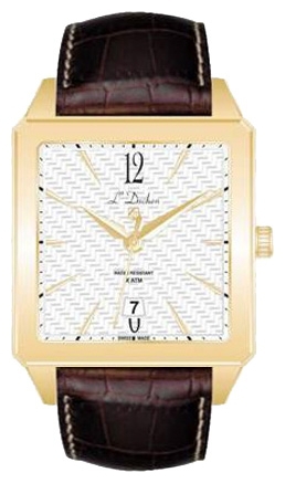 L Duchen D 451.22.23 - мужские наручные часы L Duchen D 451.22.23 - мужские наручные часыLDuchen<br><br><br>Бренд: L Duchen<br>Модель: L Duchen D451.22.23<br>Артикул: D 451.22.23<br>Вариант артикула: None<br>Коллекция: None<br>Подколлекция: None<br>Страна: Швейцария<br>Пол: мужские<br>Тип механизма: кварцевые<br>Механизм: None<br>Количество камней: None<br>Автоподзавод: None<br>Источник энергии: от батарейки<br>Срок службы элемента питания: None<br>Дисплей: стрелки<br>Цифры: арабские<br>Водозащита: WR 50<br>Противоударные: None<br>Материал корпуса: нерж. сталь, PVD покрытие: позолота (полное)<br>Материал браслета: кожа<br>Материал безеля: None<br>Стекло: сапфировое<br>Антибликовое покрытие: None<br>Цвет корпуса: None<br>Цвет браслета: None<br>Цвет циферблата: None<br>Цвет безеля: None<br>Размеры: None<br>Диаметр: None<br>Диаметр корпуса: None<br>Толщина: None<br>Ширина ремешка: None<br>Вес: None<br>Спорт-функции: None<br>Подсветка: None<br>Вставка: None<br>Отображение даты: число<br>Хронограф: None<br>Таймер: None<br>Термометр: None<br>Хронометр: None<br>GPS: None<br>Радиосинхронизация: None<br>Барометр: None<br>Скелетон: None<br>Дополнительная информация: None<br>Дополнительные функции: None