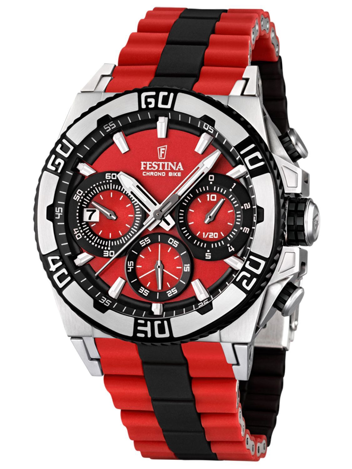 Festina F16659.8 - мужские наручные часы из коллекции Chrono Bike Festina F16659.8 - мужские наручные часы из коллекции Chrono BikeFestina<br><br><br>Бренд: Festina<br>Модель: Festina F16659/8<br>Артикул: F16659.8<br>Вариант артикула: None<br>Коллекция: Chrono Bike<br>Подколлекция: None<br>Страна: Испания<br>Пол: мужские<br>Тип механизма: кварцевые<br>Механизм: M6S20<br>Количество камней: None<br>Автоподзавод: None<br>Источник энергии: от батарейки<br>Срок службы элемента питания: None<br>Дисплей: стрелки<br>Цифры: отсутствуют<br>Водозащита: WR 100<br>Противоударные: None<br>Материал корпуса: нерж. сталь, PVD покрытие (частичное)<br>Материал браслета: нерж. сталь + силикон<br>Материал безеля: None<br>Стекло: минеральное<br>Антибликовое покрытие: None<br>Цвет корпуса: None<br>Цвет браслета: None<br>Цвет циферблата: None<br>Цвет безеля: None<br>Размеры: 44.5x14 мм<br>Диаметр: None<br>Диаметр корпуса: None<br>Толщина: None<br>Ширина ремешка: None<br>Вес: 155 г<br>Спорт-функции: секундомер<br>Подсветка: стрелок<br>Вставка: None<br>Отображение даты: число<br>Хронограф: есть<br>Таймер: None<br>Термометр: None<br>Хронометр: None<br>GPS: None<br>Радиосинхронизация: None<br>Барометр: None<br>Скелетон: None<br>Дополнительная информация: None<br>Дополнительные функции: None