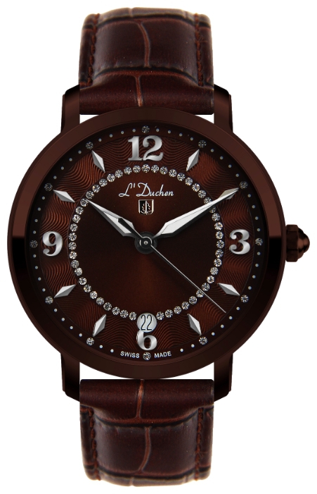 L Duchen D 281.62.38 - женские наручные часы L Duchen D 281.62.38 - женские наручные часыLDuchen<br><br><br>Бренд: L Duchen<br>Модель: L Duchen D281.62.38<br>Артикул: D 281.62.38<br>Вариант артикула: None<br>Коллекция: None<br>Подколлекция: None<br>Страна: Швейцария<br>Пол: женские<br>Тип механизма: кварцевые<br>Механизм: None<br>Количество камней: None<br>Автоподзавод: None<br>Источник энергии: от батарейки<br>Срок службы элемента питания: None<br>Дисплей: стрелки<br>Цифры: арабские<br>Водозащита: WR 30<br>Противоударные: None<br>Материал корпуса: нерж. сталь, полное покрытие корпуса<br>Материал браслета: кожа<br>Материал безеля: None<br>Стекло: сапфировое<br>Антибликовое покрытие: None<br>Цвет корпуса: None<br>Цвет браслета: None<br>Цвет циферблата: None<br>Цвет безеля: None<br>Размеры: None<br>Диаметр: None<br>Диаметр корпуса: None<br>Толщина: None<br>Ширина ремешка: None<br>Вес: None<br>Спорт-функции: None<br>Подсветка: стрелок<br>Вставка: None<br>Отображение даты: число<br>Хронограф: None<br>Таймер: None<br>Термометр: None<br>Хронометр: None<br>GPS: None<br>Радиосинхронизация: None<br>Барометр: None<br>Скелетон: None<br>Дополнительная информация: None<br>Дополнительные функции: None