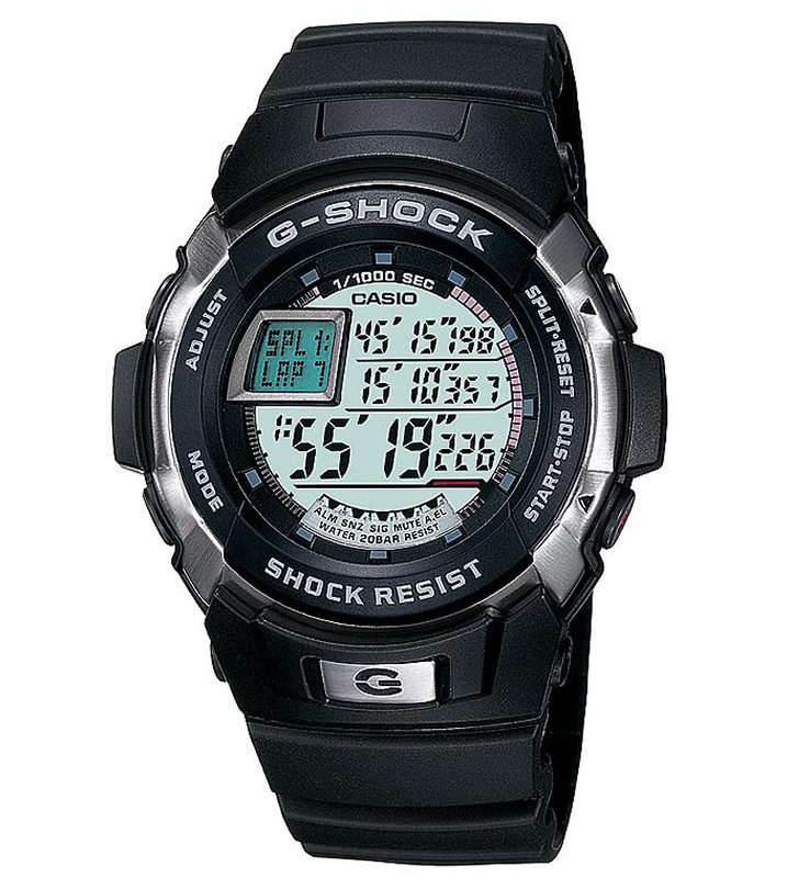 Casio G-SHOCK G-7700-1E / G-7700-1ER - мужские наручные часы Casio G-SHOCK G-7700-1E / G-7700-1ER - мужские наручные часыCasio<br><br><br>Бренд: Casio<br>Модель: Casio G-7700-1E<br>Артикул: G-7700-1E<br>Вариант артикула: G-7700-1ER<br>Коллекция: G-SHOCK<br>Подколлекция: None<br>Страна: Япония<br>Пол: мужские<br>Тип механизма: кварцевые<br>Механизм: None<br>Количество камней: None<br>Автоподзавод: None<br>Источник энергии: от батарейки<br>Срок службы элемента питания: None<br>Дисплей: цифры<br>Цифры: None<br>Водозащита: WR 200<br>Противоударные: есть<br>Материал корпуса: нерж. сталь + пластик<br>Материал браслета: каучук<br>Материал безеля: None<br>Стекло: минеральное<br>Антибликовое покрытие: None<br>Цвет корпуса: None<br>Цвет браслета: None<br>Цвет циферблата: None<br>Цвет безеля: None<br>Размеры: 45.9x52.3x14.6 мм<br>Диаметр: None<br>Диаметр корпуса: None<br>Толщина: None<br>Ширина ремешка: None<br>Вес: 56 г<br>Спорт-функции: секундомер, таймер обратного отсчета<br>Подсветка: дисплея<br>Вставка: None<br>Отображение даты: вечный календарь, число, месяц, год, день недели<br>Хронограф: None<br>Таймер: None<br>Термометр: None<br>Хронометр: None<br>GPS: None<br>Радиосинхронизация: None<br>Барометр: None<br>Скелетон: None<br>Дополнительная информация: сигнал начала часа, повтор сигнала будильника<br>Дополнительные функции: второй часовой пояс, будильник (количество установок: 5)