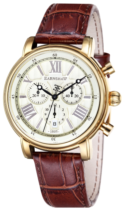 Thomas Earnshaw ES-0016-03 - мужские наручные часы из коллекции Longcase Thomas Earnshaw ES-0016-03 - мужские наручные часы из коллекции LongcaseThomas Earnshaw<br><br><br>Бренд: Thomas Earnshaw<br>Модель: Thomas Earnshaw ES-0016-03<br>Артикул: ES-0016-03<br>Вариант артикула: None<br>Коллекция: Longcase<br>Подколлекция: None<br>Страна: Великобритания<br>Пол: мужские<br>Тип механизма: кварцевые<br>Механизм: None<br>Количество камней: None<br>Автоподзавод: None<br>Источник энергии: от батарейки<br>Срок службы элемента питания: None<br>Дисплей: стрелки<br>Цифры: римские<br>Водозащита: WR 50<br>Противоударные: None<br>Материал корпуса: нерж. сталь, полное покрытие корпуса<br>Материал браслета: кожа<br>Материал безеля: None<br>Стекло: минеральное<br>Антибликовое покрытие: None<br>Цвет корпуса: None<br>Цвет браслета: None<br>Цвет циферблата: None<br>Цвет безеля: None<br>Размеры: 43 мм<br>Диаметр: None<br>Диаметр корпуса: None<br>Толщина: None<br>Ширина ремешка: None<br>Вес: None<br>Спорт-функции: секундомер<br>Подсветка: стрелок<br>Вставка: None<br>Отображение даты: число<br>Хронограф: есть<br>Таймер: None<br>Термометр: None<br>Хронометр: None<br>GPS: None<br>Радиосинхронизация: None<br>Барометр: None<br>Скелетон: None<br>Дополнительная информация: None<br>Дополнительные функции: None