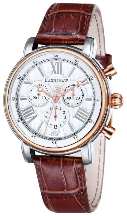 Thomas Earnshaw ES-0016-06 - мужские наручные часы из коллекции Longcase Thomas Earnshaw ES-0016-06 - мужские наручные часы из коллекции LongcaseThomas Earnshaw<br><br><br>Бренд: Thomas Earnshaw<br>Модель: Thomas Earnshaw ES-0016-06<br>Артикул: ES-0016-06<br>Вариант артикула: None<br>Коллекция: Longcase<br>Подколлекция: None<br>Страна: Великобритания<br>Пол: мужские<br>Тип механизма: кварцевые<br>Механизм: None<br>Количество камней: None<br>Автоподзавод: None<br>Источник энергии: от батарейки<br>Срок службы элемента питания: None<br>Дисплей: стрелки<br>Цифры: римские<br>Водозащита: WR 50<br>Противоударные: None<br>Материал корпуса: нерж. сталь, частичное покрытие корпуса<br>Материал браслета: кожа<br>Материал безеля: None<br>Стекло: минеральное<br>Антибликовое покрытие: None<br>Цвет корпуса: None<br>Цвет браслета: None<br>Цвет циферблата: None<br>Цвет безеля: None<br>Размеры: 43 мм<br>Диаметр: None<br>Диаметр корпуса: None<br>Толщина: None<br>Ширина ремешка: None<br>Вес: None<br>Спорт-функции: секундомер<br>Подсветка: стрелок<br>Вставка: None<br>Отображение даты: число<br>Хронограф: есть<br>Таймер: None<br>Термометр: None<br>Хронометр: None<br>GPS: None<br>Радиосинхронизация: None<br>Барометр: None<br>Скелетон: None<br>Дополнительная информация: None<br>Дополнительные функции: None