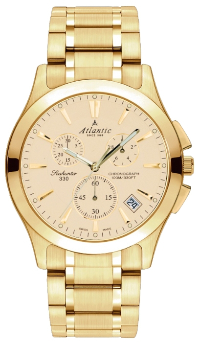 Atlantic 71465.45.31 - мужские наручные часы из коллекции Seahunter Atlantic 71465.45.31 - мужские наручные часы из коллекции SeahunterAtlantic<br><br><br>Бренд: Atlantic<br>Модель: Atlantic 71465.45.31<br>Артикул: 71465.45.31<br>Вариант артикула: None<br>Коллекция: Seahunter<br>Подколлекция: None<br>Страна: Швейцария<br>Пол: мужские<br>Тип механизма: кварцевые<br>Механизм: ETA G10.211<br>Количество камней: None<br>Автоподзавод: None<br>Источник энергии: от батарейки<br>Срок службы элемента питания: None<br>Дисплей: стрелки<br>Цифры: отсутствуют<br>Водозащита: WR 100<br>Противоударные: None<br>Материал корпуса: нерж. сталь, PVD покрытие (полное)<br>Материал браслета: нерж. сталь, PVD покрытие (полное)<br>Материал безеля: None<br>Стекло: сапфировое<br>Антибликовое покрытие: None<br>Цвет корпуса: None<br>Цвет браслета: None<br>Цвет циферблата: None<br>Цвет безеля: None<br>Размеры: 42 мм<br>Диаметр: None<br>Диаметр корпуса: None<br>Толщина: None<br>Ширина ремешка: None<br>Вес: None<br>Спорт-функции: секундомер<br>Подсветка: стрелок<br>Вставка: None<br>Отображение даты: число<br>Хронограф: есть<br>Таймер: None<br>Термометр: None<br>Хронометр: None<br>GPS: None<br>Радиосинхронизация: None<br>Барометр: None<br>Скелетон: None<br>Дополнительная информация: None<br>Дополнительные функции: None