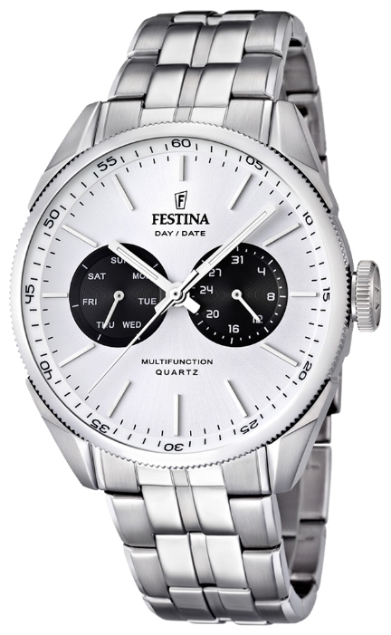 Festina F16630.2 - мужские наручные часы из коллекции Multifunction Festina F16630.2 - мужские наручные часы из коллекции MultifunctionFestina<br><br><br>Бренд: Festina<br>Модель: Festina F16630/2<br>Артикул: F16630.2<br>Вариант артикула: None<br>Коллекция: Multifunction<br>Подколлекция: None<br>Страна: Испания<br>Пол: мужские<br>Тип механизма: кварцевые<br>Механизм: M6P25<br>Количество камней: None<br>Автоподзавод: None<br>Источник энергии: от батарейки<br>Срок службы элемента питания: None<br>Дисплей: стрелки<br>Цифры: отсутствуют<br>Водозащита: WR 50<br>Противоударные: None<br>Материал корпуса: нерж. сталь<br>Материал браслета: нерж. сталь<br>Материал безеля: None<br>Стекло: минеральное<br>Антибликовое покрытие: None<br>Цвет корпуса: None<br>Цвет браслета: None<br>Цвет циферблата: None<br>Цвет безеля: None<br>Размеры: 43 мм<br>Диаметр: None<br>Диаметр корпуса: None<br>Толщина: None<br>Ширина ремешка: None<br>Вес: None<br>Спорт-функции: None<br>Подсветка: стрелок<br>Вставка: None<br>Отображение даты: число, день недели<br>Хронограф: None<br>Таймер: None<br>Термометр: None<br>Хронометр: None<br>GPS: None<br>Радиосинхронизация: None<br>Барометр: None<br>Скелетон: None<br>Дополнительная информация: None<br>Дополнительные функции: None