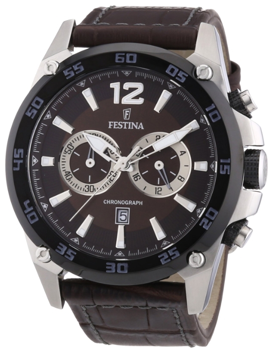 Festina F16673.6 - мужские наручные часы из коллекции Sport Festina F16673.6 - мужские наручные часы из коллекции SportFestina<br><br><br>Бренд: Festina<br>Модель: Festina F16673/6<br>Артикул: F16673.6<br>Вариант артикула: None<br>Коллекция: Sport<br>Подколлекция: None<br>Страна: Испания<br>Пол: мужские<br>Тип механизма: кварцевые<br>Механизм: M0S21<br>Количество камней: None<br>Автоподзавод: None<br>Источник энергии: от батарейки<br>Срок службы элемента питания: None<br>Дисплей: стрелки<br>Цифры: арабские<br>Водозащита: WR 100<br>Противоударные: None<br>Материал корпуса: нерж. сталь, частичное покрытие корпуса<br>Материал браслета: кожа<br>Материал безеля: None<br>Стекло: минеральное<br>Антибликовое покрытие: None<br>Цвет корпуса: None<br>Цвет браслета: None<br>Цвет циферблата: None<br>Цвет безеля: None<br>Размеры: 47 мм<br>Диаметр: None<br>Диаметр корпуса: None<br>Толщина: None<br>Ширина ремешка: None<br>Вес: None<br>Спорт-функции: секундомер<br>Подсветка: стрелок<br>Вставка: None<br>Отображение даты: число<br>Хронограф: есть<br>Таймер: None<br>Термометр: None<br>Хронометр: None<br>GPS: None<br>Радиосинхронизация: None<br>Барометр: None<br>Скелетон: None<br>Дополнительная информация: None<br>Дополнительные функции: None