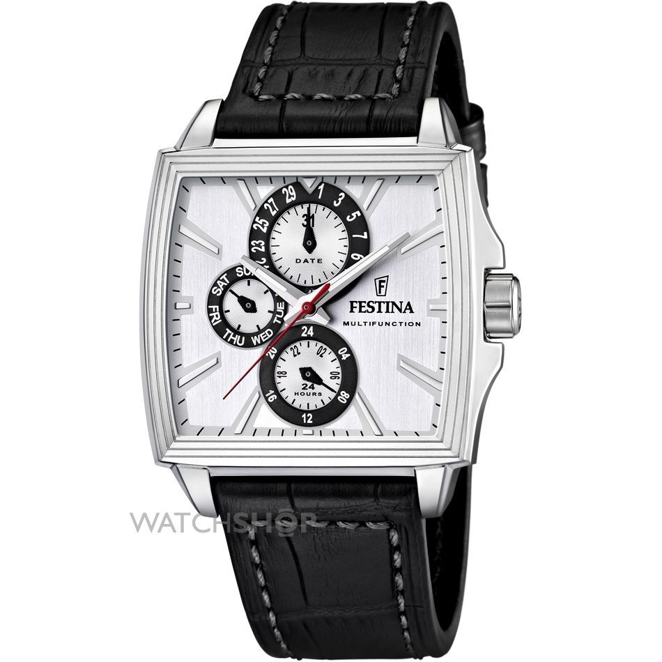 Festina F16586.2 - мужские наручные часы из коллекции Multifunction Festina F16586.2 - мужские наручные часы из коллекции MultifunctionFestina<br><br><br>Бренд: Festina<br>Модель: Festina F16586/2<br>Артикул: F16586.2<br>Вариант артикула: None<br>Коллекция: Multifunction<br>Подколлекция: None<br>Страна: Испания<br>Пол: мужские<br>Тип механизма: кварцевые<br>Механизм: None<br>Количество камней: None<br>Автоподзавод: None<br>Источник энергии: от батарейки<br>Срок службы элемента питания: None<br>Дисплей: стрелки<br>Цифры: отсутствуют<br>Водозащита: WR 50<br>Противоударные: None<br>Материал корпуса: нерж. сталь<br>Материал браслета: кожа<br>Материал безеля: None<br>Стекло: минеральное<br>Антибликовое покрытие: None<br>Цвет корпуса: None<br>Цвет браслета: None<br>Цвет циферблата: None<br>Цвет безеля: None<br>Размеры: 42x11 мм<br>Диаметр: None<br>Диаметр корпуса: None<br>Толщина: None<br>Ширина ремешка: None<br>Вес: 85 г<br>Спорт-функции: None<br>Подсветка: стрелок<br>Вставка: None<br>Отображение даты: число, день недели<br>Хронограф: None<br>Таймер: None<br>Термометр: None<br>Хронометр: None<br>GPS: None<br>Радиосинхронизация: None<br>Барометр: None<br>Скелетон: None<br>Дополнительная информация: None<br>Дополнительные функции: второй часовой пояс