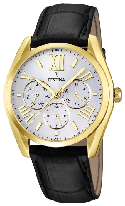 Festina F16753.1 - мужские наручные часы из коллекции Multifunction Festina F16753.1 - мужские наручные часы из коллекции MultifunctionFestina<br><br><br>Бренд: Festina<br>Модель: Festina F16753/1<br>Артикул: F16753.1<br>Вариант артикула: None<br>Коллекция: Multifunction<br>Подколлекция: None<br>Страна: Испания<br>Пол: мужские<br>Тип механизма: кварцевые<br>Механизм: M6P29<br>Количество камней: None<br>Автоподзавод: None<br>Источник энергии: от батарейки<br>Срок службы элемента питания: None<br>Дисплей: стрелки<br>Цифры: римские<br>Водозащита: WR 50<br>Противоударные: None<br>Материал корпуса: нерж. сталь, PVD покрытие (полное)<br>Материал браслета: кожа<br>Материал безеля: None<br>Стекло: минеральное<br>Антибликовое покрытие: None<br>Цвет корпуса: None<br>Цвет браслета: None<br>Цвет циферблата: None<br>Цвет безеля: None<br>Размеры: 42.2 мм<br>Диаметр: None<br>Диаметр корпуса: None<br>Толщина: None<br>Ширина ремешка: None<br>Вес: None<br>Спорт-функции: None<br>Подсветка: None<br>Вставка: None<br>Отображение даты: число, день недели<br>Хронограф: None<br>Таймер: None<br>Термометр: None<br>Хронометр: None<br>GPS: None<br>Радиосинхронизация: None<br>Барометр: None<br>Скелетон: None<br>Дополнительная информация: None<br>Дополнительные функции: None