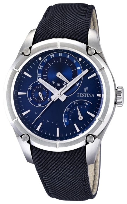 Festina F16767.2 - мужские наручные часы из коллекции Multifunction Festina F16767.2 - мужские наручные часы из коллекции MultifunctionFestina<br><br><br>Бренд: Festina<br>Модель: Festina F16767/2<br>Артикул: F16767.2<br>Вариант артикула: None<br>Коллекция: Multifunction<br>Подколлекция: None<br>Страна: Испания<br>Пол: мужские<br>Тип механизма: кварцевые<br>Механизм: None<br>Количество камней: None<br>Автоподзавод: None<br>Источник энергии: от батарейки<br>Срок службы элемента питания: None<br>Дисплей: стрелки<br>Цифры: отсутствуют<br>Водозащита: WR 50<br>Противоударные: None<br>Материал корпуса: нерж. сталь<br>Материал браслета: кожа<br>Материал безеля: None<br>Стекло: минеральное<br>Антибликовое покрытие: None<br>Цвет корпуса: None<br>Цвет браслета: None<br>Цвет циферблата: None<br>Цвет безеля: None<br>Размеры: 44 мм<br>Диаметр: None<br>Диаметр корпуса: None<br>Толщина: None<br>Ширина ремешка: None<br>Вес: None<br>Спорт-функции: None<br>Подсветка: стрелок<br>Вставка: None<br>Отображение даты: число, день недели<br>Хронограф: None<br>Таймер: None<br>Термометр: None<br>Хронометр: None<br>GPS: None<br>Радиосинхронизация: None<br>Барометр: None<br>Скелетон: None<br>Дополнительная информация: None<br>Дополнительные функции: None