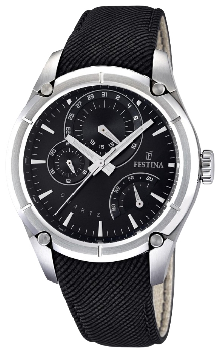 Festina F16767.4 - мужские наручные часы из коллекции Multifunction Festina F16767.4 - мужские наручные часы из коллекции MultifunctionFestina<br><br><br>Бренд: Festina<br>Модель: Festina F16767/4<br>Артикул: F16767.4<br>Вариант артикула: None<br>Коллекция: Multifunction<br>Подколлекция: None<br>Страна: Испания<br>Пол: мужские<br>Тип механизма: кварцевые<br>Механизм: None<br>Количество камней: None<br>Автоподзавод: None<br>Источник энергии: от батарейки<br>Срок службы элемента питания: None<br>Дисплей: стрелки<br>Цифры: отсутствуют<br>Водозащита: WR 50<br>Противоударные: None<br>Материал корпуса: нерж. сталь<br>Материал браслета: кожа<br>Материал безеля: None<br>Стекло: минеральное<br>Антибликовое покрытие: None<br>Цвет корпуса: None<br>Цвет браслета: None<br>Цвет циферблата: None<br>Цвет безеля: None<br>Размеры: 44 мм<br>Диаметр: None<br>Диаметр корпуса: None<br>Толщина: None<br>Ширина ремешка: None<br>Вес: None<br>Спорт-функции: None<br>Подсветка: стрелок<br>Вставка: None<br>Отображение даты: число, день недели<br>Хронограф: None<br>Таймер: None<br>Термометр: None<br>Хронометр: None<br>GPS: None<br>Радиосинхронизация: None<br>Барометр: None<br>Скелетон: None<br>Дополнительная информация: None<br>Дополнительные функции: None