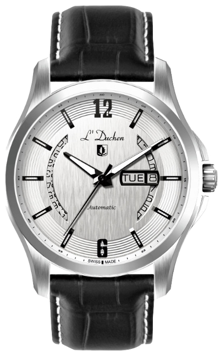 L Duchen D 263.11.23 - мужские наручные часы L Duchen D 263.11.23 - мужские наручные часыLDuchen<br><br><br>Бренд: L Duchen<br>Модель: L Duchen D263.11.23<br>Артикул: D 263.11.23<br>Вариант артикула: None<br>Коллекция: None<br>Подколлекция: None<br>Страна: Швейцария<br>Пол: мужские<br>Тип механизма: механические<br>Механизм: None<br>Количество камней: None<br>Автоподзавод: есть<br>Источник энергии: пружинный механизм<br>Срок службы элемента питания: None<br>Дисплей: стрелки<br>Цифры: арабские<br>Водозащита: WR 50<br>Противоударные: None<br>Материал корпуса: нерж. сталь<br>Материал браслета: кожа<br>Материал безеля: None<br>Стекло: сапфировое<br>Антибликовое покрытие: None<br>Цвет корпуса: None<br>Цвет браслета: None<br>Цвет циферблата: None<br>Цвет безеля: None<br>Размеры: 42 мм<br>Диаметр: None<br>Диаметр корпуса: None<br>Толщина: None<br>Ширина ремешка: None<br>Вес: None<br>Спорт-функции: None<br>Подсветка: стрелок<br>Вставка: None<br>Отображение даты: число, день недели<br>Хронограф: None<br>Таймер: None<br>Термометр: None<br>Хронометр: None<br>GPS: None<br>Радиосинхронизация: None<br>Барометр: None<br>Скелетон: None<br>Дополнительная информация: None<br>Дополнительные функции: None