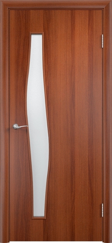 Дверь Верда С-10, цвет итальянский орех, остекленная
