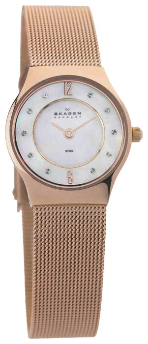 Skagen 233XSRR - женские наручные часы из коллекции Mesh Skagen 233XSRR - женские наручные часы из коллекции MeshSkagen<br><br><br>Бренд: Skagen<br>Модель: Skagen 233XSRR<br>Артикул: 233XSRR<br>Вариант артикула: None<br>Коллекция: Mesh<br>Подколлекция: None<br>Страна: Дания<br>Пол: женские<br>Тип механизма: кварцевые<br>Механизм: None<br>Количество камней: None<br>Автоподзавод: None<br>Источник энергии: от батарейки<br>Срок службы элемента питания: None<br>Дисплей: стрелки<br>Цифры: арабские<br>Водозащита: WR 30<br>Противоударные: None<br>Материал корпуса: нерж. сталь, покрытие: позолота<br>Материал браслета: не указан, покрытие: позолота<br>Материал безеля: None<br>Стекло: минеральное<br>Антибликовое покрытие: None<br>Цвет корпуса: None<br>Цвет браслета: None<br>Цвет циферблата: None<br>Цвет безеля: None<br>Размеры: 24x7.25 мм<br>Диаметр: None<br>Диаметр корпуса: None<br>Толщина: None<br>Ширина ремешка: None<br>Вес: None<br>Спорт-функции: None<br>Подсветка: None<br>Вставка: кристаллы Swarovski<br>Отображение даты: None<br>Хронограф: None<br>Таймер: None<br>Термометр: None<br>Хронометр: None<br>GPS: None<br>Радиосинхронизация: None<br>Барометр: None<br>Скелетон: None<br>Дополнительная информация: браслет, стрелки и метки с позолотой 5 мкм<br>Дополнительные функции: None