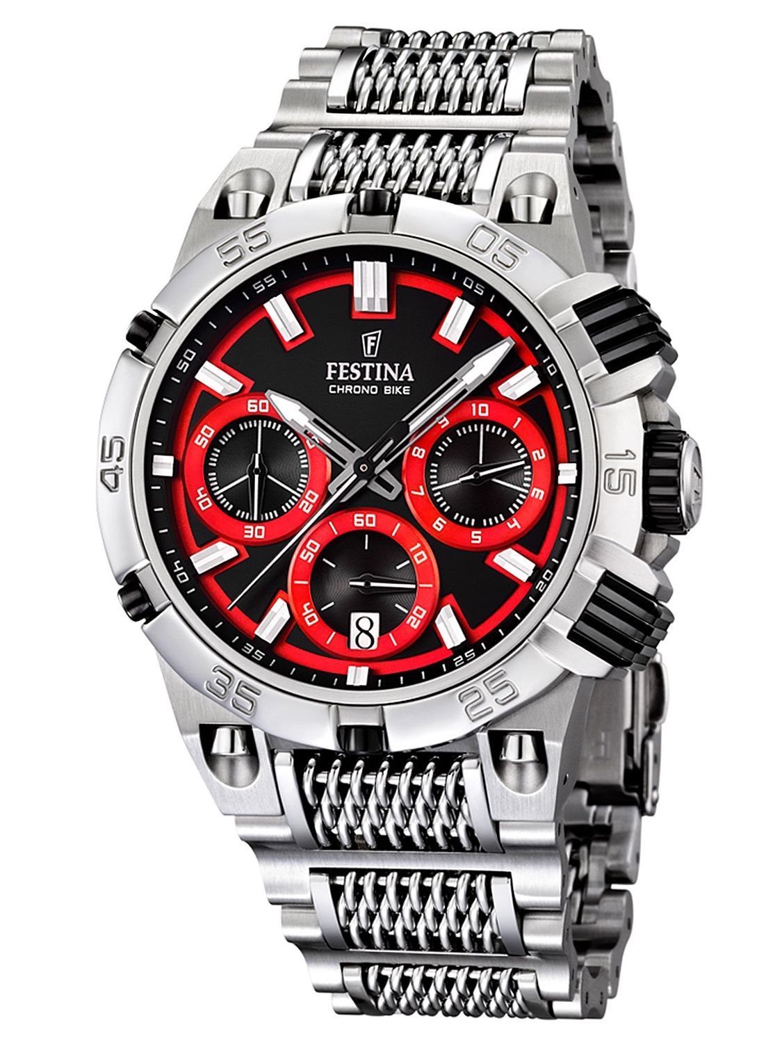 Festina F16774.8 - мужские наручные часы из коллекции Chrono Bike Festina F16774.8 - мужские наручные часы из коллекции Chrono BikeFestina<br><br><br>Бренд: Festina<br>Модель: Festina F16774/8<br>Артикул: F16774.8<br>Вариант артикула: None<br>Коллекция: Chrono Bike<br>Подколлекция: None<br>Страна: Испания<br>Пол: мужские<br>Тип механизма: кварцевые<br>Механизм: M6S20<br>Количество камней: None<br>Автоподзавод: None<br>Источник энергии: от батарейки<br>Срок службы элемента питания: None<br>Дисплей: стрелки<br>Цифры: отсутствуют<br>Водозащита: WR 100<br>Противоударные: None<br>Материал корпуса: нерж. сталь<br>Материал браслета: нерж. сталь<br>Материал безеля: None<br>Стекло: минеральное<br>Антибликовое покрытие: None<br>Цвет корпуса: None<br>Цвет браслета: None<br>Цвет циферблата: None<br>Цвет безеля: None<br>Размеры: 44 мм<br>Диаметр: None<br>Диаметр корпуса: None<br>Толщина: None<br>Ширина ремешка: None<br>Вес: None<br>Спорт-функции: секундомер<br>Подсветка: стрелок<br>Вставка: None<br>Отображение даты: число<br>Хронограф: есть<br>Таймер: None<br>Термометр: None<br>Хронометр: None<br>GPS: None<br>Радиосинхронизация: None<br>Барометр: None<br>Скелетон: None<br>Дополнительная информация: None<br>Дополнительные функции: None