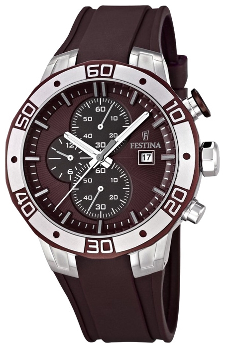 Festina F16667.3 - мужские наручные часы из коллекции Sport Festina F16667.3 - мужские наручные часы из коллекции SportFestina<br><br><br>Бренд: Festina<br>Модель: Festina F16667/3<br>Артикул: F16667.3<br>Вариант артикула: None<br>Коллекция: Sport<br>Подколлекция: None<br>Страна: Испания<br>Пол: мужские<br>Тип механизма: кварцевые<br>Механизм: None<br>Количество камней: None<br>Автоподзавод: None<br>Источник энергии: от батарейки<br>Срок службы элемента питания: None<br>Дисплей: стрелки<br>Цифры: отсутствуют<br>Водозащита: WR 100<br>Противоударные: None<br>Материал корпуса: нерж. сталь, PVD покрытие (частичное)<br>Материал браслета: каучук<br>Материал безеля: None<br>Стекло: минеральное<br>Антибликовое покрытие: None<br>Цвет корпуса: None<br>Цвет браслета: None<br>Цвет циферблата: None<br>Цвет безеля: None<br>Размеры: 45x14 мм<br>Диаметр: None<br>Диаметр корпуса: None<br>Толщина: None<br>Ширина ремешка: None<br>Вес: None<br>Спорт-функции: секундомер<br>Подсветка: стрелок<br>Вставка: None<br>Отображение даты: число<br>Хронограф: есть<br>Таймер: None<br>Термометр: None<br>Хронометр: None<br>GPS: None<br>Радиосинхронизация: None<br>Барометр: None<br>Скелетон: None<br>Дополнительная информация: None<br>Дополнительные функции: None