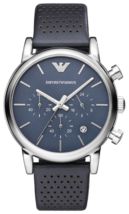 Emporio Armani AR1736 - мужские наручные часы из коллекции Classic Emporio Armani AR1736 - мужские наручные часы из коллекции ClassicEmporio Armani<br><br><br>Бренд: Emporio Armani<br>Модель: Emporio Armani AR1736<br>Артикул: AR1736<br>Вариант артикула: None<br>Коллекция: Classic<br>Подколлекция: None<br>Страна: Италия<br>Пол: мужские<br>Тип механизма: кварцевые<br>Механизм: None<br>Количество камней: None<br>Автоподзавод: None<br>Источник энергии: от батарейки<br>Срок службы элемента питания: None<br>Дисплей: стрелки<br>Цифры: отсутствуют<br>Водозащита: WR 50<br>Противоударные: None<br>Материал корпуса: нерж. сталь<br>Материал браслета: кожа<br>Материал безеля: None<br>Стекло: минеральное<br>Антибликовое покрытие: None<br>Цвет корпуса: None<br>Цвет браслета: None<br>Цвет циферблата: None<br>Цвет безеля: None<br>Размеры: 41x12 мм<br>Диаметр: None<br>Диаметр корпуса: None<br>Толщина: None<br>Ширина ремешка: None<br>Вес: None<br>Спорт-функции: секундомер<br>Подсветка: None<br>Вставка: None<br>Отображение даты: число<br>Хронограф: есть<br>Таймер: None<br>Термометр: None<br>Хронометр: None<br>GPS: None<br>Радиосинхронизация: None<br>Барометр: None<br>Скелетон: None<br>Дополнительная информация: None<br>Дополнительные функции: None