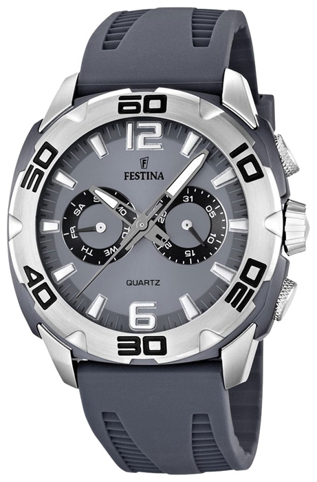 Festina F16665.5 - мужские наручные часы из коллекции Sport Festina F16665.5 - мужские наручные часы из коллекции SportFestina<br><br><br>Бренд: Festina<br>Модель: Festina F16665/5<br>Артикул: F16665.5<br>Вариант артикула: None<br>Коллекция: Sport<br>Подколлекция: None<br>Страна: Испания<br>Пол: мужские<br>Тип механизма: кварцевые<br>Механизм: None<br>Количество камней: None<br>Автоподзавод: None<br>Источник энергии: от батарейки<br>Срок службы элемента питания: None<br>Дисплей: стрелки<br>Цифры: арабские<br>Водозащита: WR 50<br>Противоударные: None<br>Материал корпуса: нерж. сталь<br>Материал браслета: силикон<br>Материал безеля: None<br>Стекло: минеральное<br>Антибликовое покрытие: None<br>Цвет корпуса: None<br>Цвет браслета: None<br>Цвет циферблата: None<br>Цвет безеля: None<br>Размеры: 46 мм<br>Диаметр: None<br>Диаметр корпуса: None<br>Толщина: None<br>Ширина ремешка: None<br>Вес: None<br>Спорт-функции: None<br>Подсветка: стрелок<br>Вставка: None<br>Отображение даты: число, день недели<br>Хронограф: None<br>Таймер: None<br>Термометр: None<br>Хронометр: None<br>GPS: None<br>Радиосинхронизация: None<br>Барометр: None<br>Скелетон: None<br>Дополнительная информация: None<br>Дополнительные функции: None