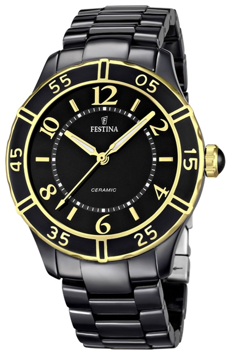 Festina F16633.2 - женские наручные часы из коллекции Ceramic Festina F16633.2 - женские наручные часы из коллекции CeramicFestina<br><br><br>Бренд: Festina<br>Модель: Festina F16633/2<br>Артикул: F16633.2<br>Вариант артикула: None<br>Коллекция: Ceramic<br>Подколлекция: None<br>Страна: Испания<br>Пол: женские<br>Тип механизма: кварцевые<br>Механизм: Miyota GL30<br>Количество камней: None<br>Автоподзавод: None<br>Источник энергии: от батарейки<br>Срок службы элемента питания: None<br>Дисплей: стрелки<br>Цифры: арабские<br>Водозащита: WR 50<br>Противоударные: None<br>Материал корпуса: нерж. сталь + керамика, PVD покрытие: позолота (частичное)<br>Материал браслета: керамика<br>Материал безеля: None<br>Стекло: минеральное<br>Антибликовое покрытие: None<br>Цвет корпуса: None<br>Цвет браслета: None<br>Цвет циферблата: None<br>Цвет безеля: None<br>Размеры: 38x10 мм<br>Диаметр: None<br>Диаметр корпуса: None<br>Толщина: None<br>Ширина ремешка: None<br>Вес: None<br>Спорт-функции: None<br>Подсветка: стрелок<br>Вставка: None<br>Отображение даты: None<br>Хронограф: None<br>Таймер: None<br>Термометр: None<br>Хронометр: None<br>GPS: None<br>Радиосинхронизация: None<br>Барометр: None<br>Скелетон: None<br>Дополнительная информация: срок службы батарейки 36 месяцев<br>Дополнительные функции: None