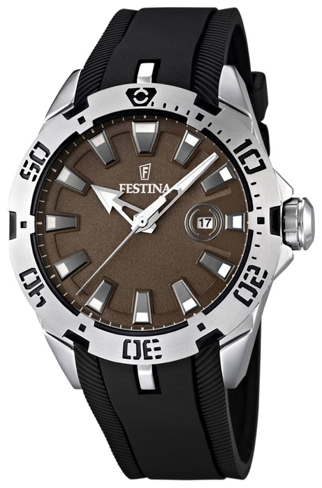 Festina F16671.3 - унисекс наручные часы из коллекции Sport Festina F16671.3 - унисекс наручные часы из коллекции SportFestina<br><br><br>Бренд: Festina<br>Модель: Festina F16671/3<br>Артикул: F16671.3<br>Вариант артикула: None<br>Коллекция: Sport<br>Подколлекция: None<br>Страна: Испания<br>Пол: унисекс<br>Тип механизма: кварцевые<br>Механизм: None<br>Количество камней: None<br>Автоподзавод: None<br>Источник энергии: от батарейки<br>Срок службы элемента питания: None<br>Дисплей: стрелки<br>Цифры: отсутствуют<br>Водозащита: WR 50<br>Противоударные: None<br>Материал корпуса: нерж. сталь<br>Материал браслета: каучук<br>Материал безеля: None<br>Стекло: минеральное<br>Антибликовое покрытие: None<br>Цвет корпуса: None<br>Цвет браслета: None<br>Цвет циферблата: None<br>Цвет безеля: None<br>Размеры: 44 мм<br>Диаметр: None<br>Диаметр корпуса: None<br>Толщина: None<br>Ширина ремешка: None<br>Вес: None<br>Спорт-функции: None<br>Подсветка: стрелок<br>Вставка: None<br>Отображение даты: число<br>Хронограф: None<br>Таймер: None<br>Термометр: None<br>Хронометр: None<br>GPS: None<br>Радиосинхронизация: None<br>Барометр: None<br>Скелетон: None<br>Дополнительная информация: None<br>Дополнительные функции: None