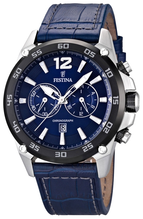 Festina F16673.2 - мужские наручные часы из коллекции Sport Festina F16673.2 - мужские наручные часы из коллекции SportFestina<br><br><br>Бренд: Festina<br>Модель: Festina F16673/2<br>Артикул: F16673.2<br>Вариант артикула: None<br>Коллекция: Sport<br>Подколлекция: None<br>Страна: Испания<br>Пол: мужские<br>Тип механизма: кварцевые<br>Механизм: M0S21<br>Количество камней: None<br>Автоподзавод: None<br>Источник энергии: от батарейки<br>Срок службы элемента питания: None<br>Дисплей: стрелки<br>Цифры: арабские<br>Водозащита: WR 100<br>Противоударные: None<br>Материал корпуса: нерж. сталь, покрытие: карбид титана (частичное)<br>Материал браслета: кожа<br>Материал безеля: None<br>Стекло: минеральное<br>Антибликовое покрытие: None<br>Цвет корпуса: None<br>Цвет браслета: None<br>Цвет циферблата: None<br>Цвет безеля: None<br>Размеры: 48x13.3 мм<br>Диаметр: None<br>Диаметр корпуса: None<br>Толщина: None<br>Ширина ремешка: None<br>Вес: 118 г<br>Спорт-функции: секундомер<br>Подсветка: стрелок<br>Вставка: None<br>Отображение даты: число<br>Хронограф: есть<br>Таймер: None<br>Термометр: None<br>Хронометр: None<br>GPS: None<br>Радиосинхронизация: None<br>Барометр: None<br>Скелетон: None<br>Дополнительная информация: None<br>Дополнительные функции: None