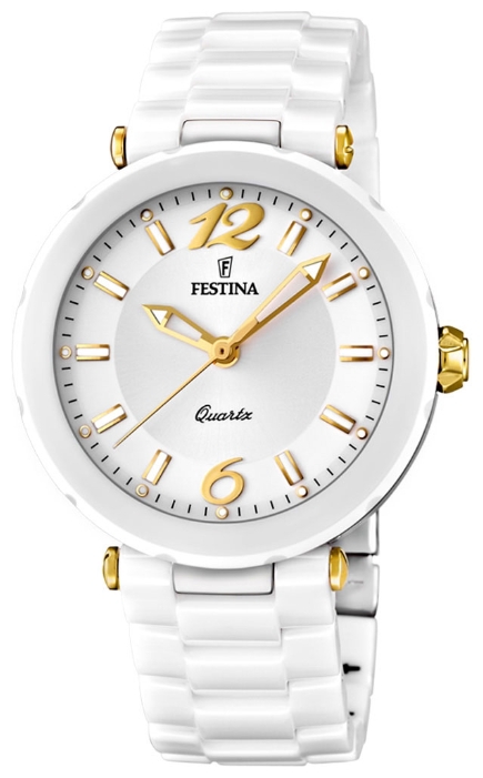 Festina F16640.3 - женские наручные часы из коллекции Ceramic Festina F16640.3 - женские наручные часы из коллекции CeramicFestina<br><br><br>Бренд: Festina<br>Модель: Festina F16640/3<br>Артикул: F16640.3<br>Вариант артикула: None<br>Коллекция: Ceramic<br>Подколлекция: None<br>Страна: Испания<br>Пол: женские<br>Тип механизма: кварцевые<br>Механизм: None<br>Количество камней: None<br>Автоподзавод: None<br>Источник энергии: от батарейки<br>Срок службы элемента питания: None<br>Дисплей: стрелки<br>Цифры: арабские<br>Водозащита: WR 50<br>Противоударные: None<br>Материал корпуса: нерж. сталь + керамика, покрытие: позолота (частичное)<br>Материал браслета: керамика<br>Материал безеля: None<br>Стекло: минеральное<br>Антибликовое покрытие: None<br>Цвет корпуса: None<br>Цвет браслета: None<br>Цвет циферблата: None<br>Цвет безеля: None<br>Размеры: 38x38x19 мм<br>Диаметр: None<br>Диаметр корпуса: None<br>Толщина: None<br>Ширина ремешка: None<br>Вес: None<br>Спорт-функции: None<br>Подсветка: стрелок<br>Вставка: None<br>Отображение даты: None<br>Хронограф: None<br>Таймер: None<br>Термометр: None<br>Хронометр: None<br>GPS: None<br>Радиосинхронизация: None<br>Барометр: None<br>Скелетон: None<br>Дополнительная информация: None<br>Дополнительные функции: None