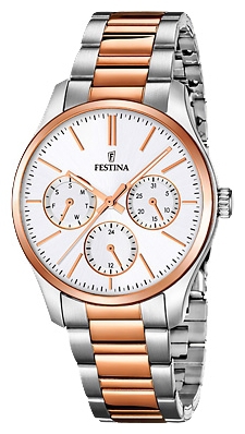 Festina F16814.2 - женские наручные часы из коллекции Multifunction Festina F16814.2 - женские наручные часы из коллекции MultifunctionFestina<br><br><br>Бренд: Festina<br>Модель: Festina F16814/2<br>Артикул: F16814.2<br>Вариант артикула: None<br>Коллекция: Multifunction<br>Подколлекция: None<br>Страна: Испания<br>Пол: женские<br>Тип механизма: кварцевые<br>Механизм: M6P29<br>Количество камней: None<br>Автоподзавод: None<br>Источник энергии: от батарейки<br>Срок службы элемента питания: None<br>Дисплей: стрелки<br>Цифры: отсутствуют<br>Водозащита: WR 50<br>Противоударные: None<br>Материал корпуса: нерж. сталь, PVD покрытие (частичное)<br>Материал браслета: нерж. сталь, PVD покрытие (частичное)<br>Материал безеля: None<br>Стекло: минеральное<br>Антибликовое покрытие: None<br>Цвет корпуса: None<br>Цвет браслета: None<br>Цвет циферблата: None<br>Цвет безеля: None<br>Размеры: 36 мм<br>Диаметр: None<br>Диаметр корпуса: None<br>Толщина: None<br>Ширина ремешка: None<br>Вес: None<br>Спорт-функции: None<br>Подсветка: стрелок<br>Вставка: None<br>Отображение даты: число, день недели<br>Хронограф: None<br>Таймер: None<br>Термометр: None<br>Хронометр: None<br>GPS: None<br>Радиосинхронизация: None<br>Барометр: None<br>Скелетон: None<br>Дополнительная информация: None<br>Дополнительные функции: None