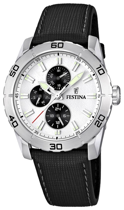 Festina F16607.1 - мужские наручные часы из коллекции Multifunction Festina F16607.1 - мужские наручные часы из коллекции MultifunctionFestina<br><br><br>Бренд: Festina<br>Модель: Festina F16607/1<br>Артикул: F16607.1<br>Вариант артикула: None<br>Коллекция: Multifunction<br>Подколлекция: None<br>Страна: Испания<br>Пол: мужские<br>Тип механизма: кварцевые<br>Механизм: M6P27<br>Количество камней: None<br>Автоподзавод: None<br>Источник энергии: от батарейки<br>Срок службы элемента питания: None<br>Дисплей: стрелки<br>Цифры: отсутствуют<br>Водозащита: WR 50<br>Противоударные: None<br>Материал корпуса: нерж. сталь<br>Материал браслета: кожа<br>Материал безеля: None<br>Стекло: минеральное<br>Антибликовое покрытие: None<br>Цвет корпуса: None<br>Цвет браслета: None<br>Цвет циферблата: None<br>Цвет безеля: None<br>Размеры: 44 мм<br>Диаметр: None<br>Диаметр корпуса: None<br>Толщина: None<br>Ширина ремешка: None<br>Вес: None<br>Спорт-функции: None<br>Подсветка: стрелок<br>Вставка: None<br>Отображение даты: число, день недели<br>Хронограф: None<br>Таймер: None<br>Термометр: None<br>Хронометр: None<br>GPS: None<br>Радиосинхронизация: None<br>Барометр: None<br>Скелетон: None<br>Дополнительная информация: None<br>Дополнительные функции: второй часовой пояс