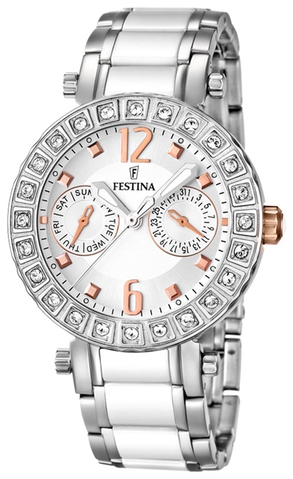 Festina F16587.2 - женские наручные часы из коллекции Multifunction Festina F16587.2 - женские наручные часы из коллекции MultifunctionFestina<br><br><br>Бренд: Festina<br>Модель: Festina F16587/2<br>Артикул: F16587.2<br>Вариант артикула: None<br>Коллекция: Multifunction<br>Подколлекция: None<br>Страна: Испания<br>Пол: женские<br>Тип механизма: кварцевые<br>Механизм: M6P25<br>Количество камней: None<br>Автоподзавод: None<br>Источник энергии: от батарейки<br>Срок службы элемента питания: None<br>Дисплей: стрелки<br>Цифры: арабские<br>Водозащита: WR 50<br>Противоударные: None<br>Материал корпуса: нерж. сталь<br>Материал браслета: нерж. сталь + керамика<br>Материал безеля: None<br>Стекло: минеральное<br>Антибликовое покрытие: None<br>Цвет корпуса: None<br>Цвет браслета: None<br>Цвет циферблата: None<br>Цвет безеля: None<br>Размеры: 38x10.7 мм<br>Диаметр: None<br>Диаметр корпуса: None<br>Толщина: None<br>Ширина ремешка: None<br>Вес: None<br>Спорт-функции: None<br>Подсветка: стрелок<br>Вставка: None<br>Отображение даты: число, день недели<br>Хронограф: None<br>Таймер: None<br>Термометр: None<br>Хронометр: None<br>GPS: None<br>Радиосинхронизация: None<br>Барометр: None<br>Скелетон: None<br>Дополнительная информация: None<br>Дополнительные функции: None