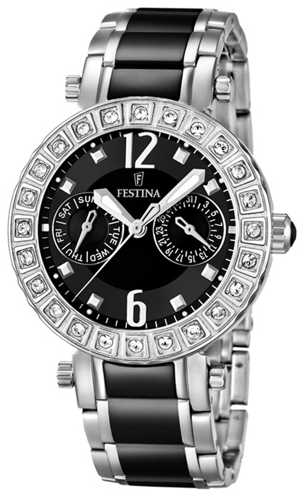 Festina F16587.3 - женские наручные часы из коллекции Multifunction Festina F16587.3 - женские наручные часы из коллекции MultifunctionFestina<br><br><br>Бренд: Festina<br>Модель: Festina F16587/3<br>Артикул: F16587.3<br>Вариант артикула: None<br>Коллекция: Multifunction<br>Подколлекция: None<br>Страна: Испания<br>Пол: женские<br>Тип механизма: кварцевые<br>Механизм: M6P25<br>Количество камней: None<br>Автоподзавод: None<br>Источник энергии: от батарейки<br>Срок службы элемента питания: None<br>Дисплей: стрелки<br>Цифры: арабские<br>Водозащита: WR 50<br>Противоударные: None<br>Материал корпуса: нерж. сталь<br>Материал браслета: нерж. сталь + керамика<br>Материал безеля: None<br>Стекло: минеральное<br>Антибликовое покрытие: None<br>Цвет корпуса: None<br>Цвет браслета: None<br>Цвет циферблата: None<br>Цвет безеля: None<br>Размеры: 38x10.7 мм<br>Диаметр: None<br>Диаметр корпуса: None<br>Толщина: None<br>Ширина ремешка: None<br>Вес: None<br>Спорт-функции: None<br>Подсветка: стрелок<br>Вставка: None<br>Отображение даты: число, день недели<br>Хронограф: None<br>Таймер: None<br>Термометр: None<br>Хронометр: None<br>GPS: None<br>Радиосинхронизация: None<br>Барометр: None<br>Скелетон: None<br>Дополнительная информация: None<br>Дополнительные функции: None