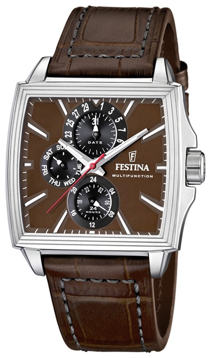 Festina F16586.4 - мужские наручные часы из коллекции Multifunction Festina F16586.4 - мужские наручные часы из коллекции MultifunctionFestina<br><br><br>Бренд: Festina<br>Модель: Festina F16586/4<br>Артикул: F16586.4<br>Вариант артикула: None<br>Коллекция: Multifunction<br>Подколлекция: None<br>Страна: Испания<br>Пол: мужские<br>Тип механизма: кварцевые<br>Механизм: None<br>Количество камней: None<br>Автоподзавод: None<br>Источник энергии: от батарейки<br>Срок службы элемента питания: None<br>Дисплей: стрелки<br>Цифры: отсутствуют<br>Водозащита: WR 50<br>Противоударные: None<br>Материал корпуса: нерж. сталь<br>Материал браслета: кожа<br>Материал безеля: None<br>Стекло: минеральное<br>Антибликовое покрытие: None<br>Цвет корпуса: None<br>Цвет браслета: None<br>Цвет циферблата: None<br>Цвет безеля: None<br>Размеры: 42x11 мм<br>Диаметр: None<br>Диаметр корпуса: None<br>Толщина: None<br>Ширина ремешка: None<br>Вес: 85 г<br>Спорт-функции: None<br>Подсветка: стрелок<br>Вставка: None<br>Отображение даты: число, день недели<br>Хронограф: None<br>Таймер: None<br>Термометр: None<br>Хронометр: None<br>GPS: None<br>Радиосинхронизация: None<br>Барометр: None<br>Скелетон: None<br>Дополнительная информация: None<br>Дополнительные функции: второй часовой пояс