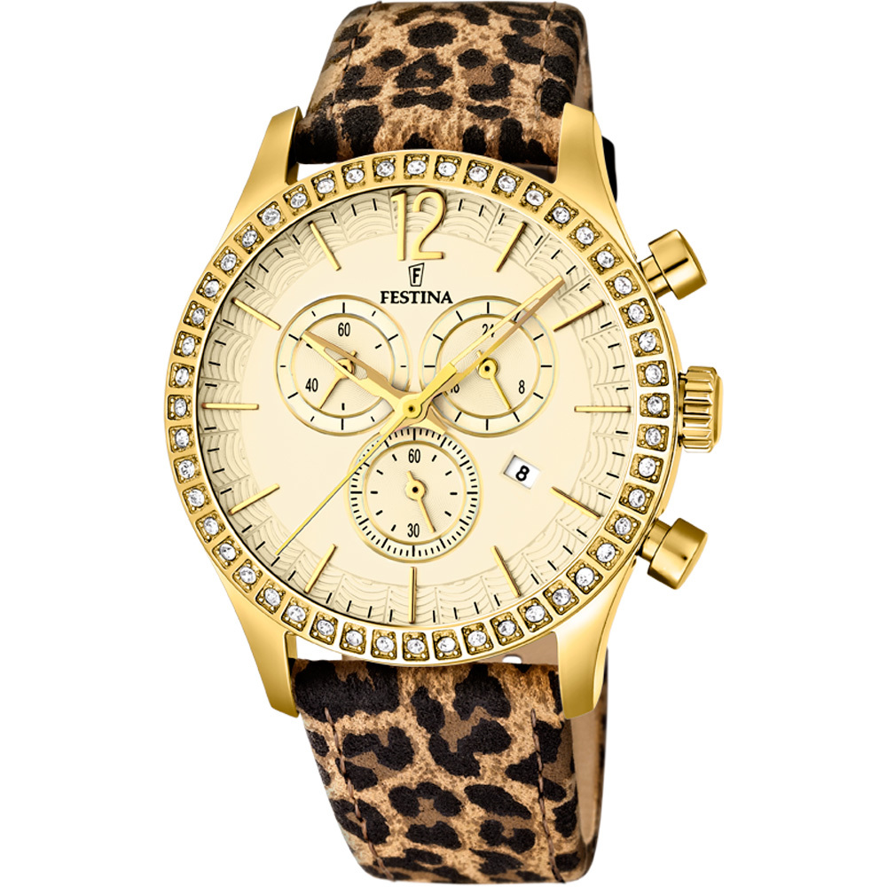 Festina F16605.6 - женские наручные часы из коллекции Fashion Festina F16605.6 - женские наручные часы из коллекции FashionFestina<br><br><br>Бренд: Festina<br>Модель: Festina F16605/6<br>Артикул: F16605.6<br>Вариант артикула: None<br>Коллекция: Fashion<br>Подколлекция: None<br>Страна: Испания<br>Пол: женские<br>Тип механизма: кварцевые<br>Механизм: None<br>Количество камней: None<br>Автоподзавод: None<br>Источник энергии: от батарейки<br>Срок службы элемента питания: None<br>Дисплей: стрелки<br>Цифры: арабские<br>Водозащита: WR 50<br>Противоударные: None<br>Материал корпуса: нерж. сталь, PVD покрытие: позолота (полное)<br>Материал браслета: текстиль + кожа<br>Материал безеля: None<br>Стекло: минеральное<br>Антибликовое покрытие: None<br>Цвет корпуса: None<br>Цвет браслета: None<br>Цвет циферблата: None<br>Цвет безеля: None<br>Размеры: 41x12 мм<br>Диаметр: None<br>Диаметр корпуса: None<br>Толщина: None<br>Ширина ремешка: None<br>Вес: None<br>Спорт-функции: секундомер<br>Подсветка: None<br>Вставка: None<br>Отображение даты: число<br>Хронограф: есть<br>Таймер: None<br>Термометр: None<br>Хронометр: None<br>GPS: None<br>Радиосинхронизация: None<br>Барометр: None<br>Скелетон: None<br>Дополнительная информация: None<br>Дополнительные функции: None