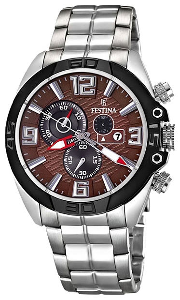 Festina F16583.2 - мужские наручные часы из коллекции Chronograph Festina F16583.2 - мужские наручные часы из коллекции ChronographFestina<br><br><br>Бренд: Festina<br>Модель: Festina F16583/2<br>Артикул: F16583.2<br>Вариант артикула: None<br>Коллекция: Chronograph<br>Подколлекция: None<br>Страна: Испания<br>Пол: мужские<br>Тип механизма: кварцевые<br>Механизм: None<br>Количество камней: None<br>Автоподзавод: None<br>Источник энергии: от батарейки<br>Срок службы элемента питания: None<br>Дисплей: стрелки<br>Цифры: арабские<br>Водозащита: WR 100<br>Противоударные: None<br>Материал корпуса: нерж. сталь, IP покрытие (частичное)<br>Материал браслета: нерж. сталь<br>Материал безеля: None<br>Стекло: минеральное<br>Антибликовое покрытие: None<br>Цвет корпуса: None<br>Цвет браслета: None<br>Цвет циферблата: None<br>Цвет безеля: None<br>Размеры: 45x13 мм<br>Диаметр: None<br>Диаметр корпуса: None<br>Толщина: None<br>Ширина ремешка: None<br>Вес: 179 г<br>Спорт-функции: секундомер<br>Подсветка: стрелок<br>Вставка: None<br>Отображение даты: число<br>Хронограф: есть<br>Таймер: None<br>Термометр: None<br>Хронометр: None<br>GPS: None<br>Радиосинхронизация: None<br>Барометр: None<br>Скелетон: None<br>Дополнительная информация: None<br>Дополнительные функции: второй часовой пояс