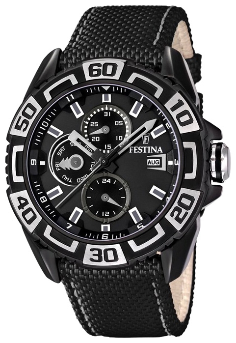 Festina F16584.4 - мужские наручные часы из коллекции Multifunction Festina F16584.4 - мужские наручные часы из коллекции MultifunctionFestina<br><br><br>Бренд: Festina<br>Модель: Festina F16584/4<br>Артикул: F16584.4<br>Вариант артикула: None<br>Коллекция: Multifunction<br>Подколлекция: None<br>Страна: Испания<br>Пол: мужские<br>Тип механизма: кварцевые<br>Механизм: None<br>Количество камней: None<br>Автоподзавод: None<br>Источник энергии: от батарейки<br>Срок службы элемента питания: None<br>Дисплей: стрелки<br>Цифры: арабские<br>Водозащита: WR 100<br>Противоударные: None<br>Материал корпуса: нерж. сталь<br>Материал браслета: текстиль + кожа<br>Материал безеля: None<br>Стекло: минеральное<br>Антибликовое покрытие: None<br>Цвет корпуса: None<br>Цвет браслета: None<br>Цвет циферблата: None<br>Цвет безеля: None<br>Размеры: 47x13 мм<br>Диаметр: None<br>Диаметр корпуса: None<br>Толщина: None<br>Ширина ремешка: None<br>Вес: None<br>Спорт-функции: None<br>Подсветка: None<br>Вставка: None<br>Отображение даты: число, месяц, день недели<br>Хронограф: None<br>Таймер: None<br>Термометр: None<br>Хронометр: None<br>GPS: None<br>Радиосинхронизация: None<br>Барометр: None<br>Скелетон: None<br>Дополнительная информация: None<br>Дополнительные функции: второй часовой пояс