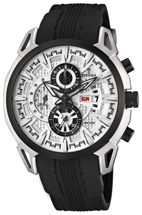Festina F6820.1 - мужские наручные часы из коллекции Chronograph Festina F6820.1 - мужские наручные часы из коллекции ChronographFestina<br><br><br>Бренд: Festina<br>Модель: Festina F6820/1<br>Артикул: F6820.1<br>Вариант артикула: None<br>Коллекция: Chronograph<br>Подколлекция: None<br>Страна: Испания<br>Пол: мужские<br>Тип механизма: кварцевые<br>Механизм: None<br>Количество камней: None<br>Автоподзавод: None<br>Источник энергии: от батарейки<br>Срок службы элемента питания: None<br>Дисплей: стрелки<br>Цифры: отсутствуют<br>Водозащита: WR 100<br>Противоударные: None<br>Материал корпуса: нерж. сталь<br>Материал браслета: резина<br>Материал безеля: None<br>Стекло: минеральное<br>Антибликовое покрытие: None<br>Цвет корпуса: None<br>Цвет браслета: None<br>Цвет циферблата: None<br>Цвет безеля: None<br>Размеры: 46 мм<br>Диаметр: None<br>Диаметр корпуса: None<br>Толщина: None<br>Ширина ремешка: None<br>Вес: None<br>Спорт-функции: секундомер<br>Подсветка: стрелок<br>Вставка: None<br>Отображение даты: число, день недели<br>Хронограф: есть<br>Таймер: None<br>Термометр: None<br>Хронометр: None<br>GPS: None<br>Радиосинхронизация: None<br>Барометр: None<br>Скелетон: None<br>Дополнительная информация: None<br>Дополнительные функции: None
