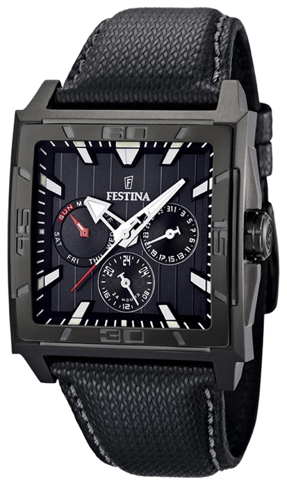 Festina F16569.4 - мужские наручные часы из коллекции Multifunction Festina F16569.4 - мужские наручные часы из коллекции MultifunctionFestina<br><br><br>Бренд: Festina<br>Модель: Festina F16569/4<br>Артикул: F16569.4<br>Вариант артикула: None<br>Коллекция: Multifunction<br>Подколлекция: None<br>Страна: Испания<br>Пол: мужские<br>Тип механизма: кварцевые<br>Механизм: M6P79<br>Количество камней: None<br>Автоподзавод: None<br>Источник энергии: от батарейки<br>Срок службы элемента питания: None<br>Дисплей: стрелки<br>Цифры: отсутствуют<br>Водозащита: WR 50<br>Противоударные: None<br>Материал корпуса: нерж. сталь, PVD покрытие (полное)<br>Материал браслета: кожа (теленок)<br>Материал безеля: None<br>Стекло: минеральное<br>Антибликовое покрытие: None<br>Цвет корпуса: None<br>Цвет браслета: None<br>Цвет циферблата: None<br>Цвет безеля: None<br>Размеры: 41x11.5 мм<br>Диаметр: None<br>Диаметр корпуса: None<br>Толщина: None<br>Ширина ремешка: None<br>Вес: 87 г<br>Спорт-функции: None<br>Подсветка: стрелок<br>Вставка: None<br>Отображение даты: число, день недели<br>Хронограф: None<br>Таймер: None<br>Термометр: None<br>Хронометр: None<br>GPS: None<br>Радиосинхронизация: None<br>Барометр: None<br>Скелетон: None<br>Дополнительная информация: None<br>Дополнительные функции: None