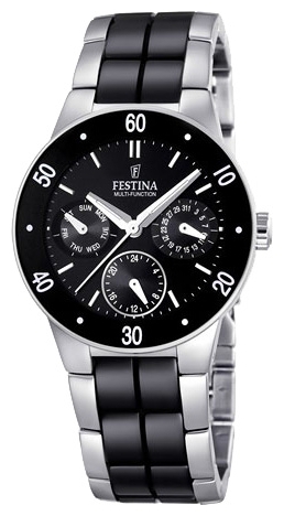 Festina F16530.2 - женские наручные часы из коллекции Multifunction Festina F16530.2 - женские наручные часы из коллекции MultifunctionFestina<br><br><br>Бренд: Festina<br>Модель: Festina F16530/2<br>Артикул: F16530.2<br>Вариант артикула: None<br>Коллекция: Multifunction<br>Подколлекция: None<br>Страна: Испания<br>Пол: женские<br>Тип механизма: кварцевые<br>Механизм: None<br>Количество камней: None<br>Автоподзавод: None<br>Источник энергии: от батарейки<br>Срок службы элемента питания: None<br>Дисплей: стрелки<br>Цифры: отсутствуют<br>Водозащита: WR 50<br>Противоударные: None<br>Материал корпуса: нерж. сталь + керамика<br>Материал браслета: нерж. сталь + керамика<br>Материал безеля: None<br>Стекло: минеральное<br>Антибликовое покрытие: None<br>Цвет корпуса: None<br>Цвет браслета: None<br>Цвет циферблата: None<br>Цвет безеля: None<br>Размеры: 34 мм<br>Диаметр: None<br>Диаметр корпуса: None<br>Толщина: None<br>Ширина ремешка: None<br>Вес: None<br>Спорт-функции: None<br>Подсветка: стрелок<br>Вставка: None<br>Отображение даты: число, день недели<br>Хронограф: None<br>Таймер: None<br>Термометр: None<br>Хронометр: None<br>GPS: None<br>Радиосинхронизация: None<br>Барометр: None<br>Скелетон: None<br>Дополнительная информация: None<br>Дополнительные функции: None