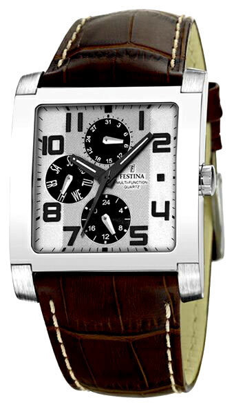 Festina F16235.2 - мужские наручные часы из коллекции Multifunction Festina F16235.2 - мужские наручные часы из коллекции MultifunctionFestina<br><br><br>Бренд: Festina<br>Модель: Festina F16235/2<br>Артикул: F16235.2<br>Вариант артикула: None<br>Коллекция: Multifunction<br>Подколлекция: None<br>Страна: Испания<br>Пол: мужские<br>Тип механизма: кварцевые<br>Механизм: None<br>Количество камней: None<br>Автоподзавод: None<br>Источник энергии: None<br>Срок службы элемента питания: None<br>Дисплей: стрелки<br>Цифры: арабские<br>Водозащита: WR 50<br>Противоударные: None<br>Материал корпуса: не указан<br>Материал браслета: кожа<br>Материал безеля: None<br>Стекло: минеральное<br>Антибликовое покрытие: None<br>Цвет корпуса: None<br>Цвет браслета: None<br>Цвет циферблата: None<br>Цвет безеля: None<br>Размеры: 37x37 мм<br>Диаметр: None<br>Диаметр корпуса: None<br>Толщина: None<br>Ширина ремешка: None<br>Вес: None<br>Спорт-функции: None<br>Подсветка: дисплея<br>Вставка: None<br>Отображение даты: день недели<br>Хронограф: None<br>Таймер: None<br>Термометр: None<br>Хронометр: None<br>GPS: None<br>Радиосинхронизация: None<br>Барометр: None<br>Скелетон: None<br>Дополнительная информация: None<br>Дополнительные функции: None
