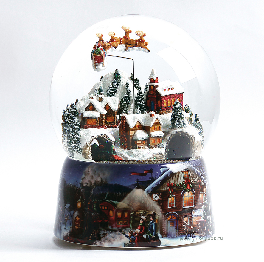Рождественский шар со снегом видео