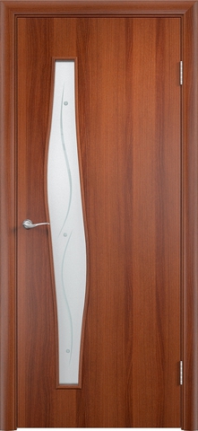 Дверь Верда С-10 (фьюзинг), цвет итальянский орех, остекленная