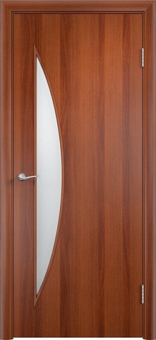 Дверь Верда C-6, цвет итальянский орех, остекленная